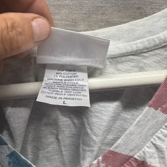 Women's Short Sleeve Tee - Red, Blue, White - Picture 4 of 6